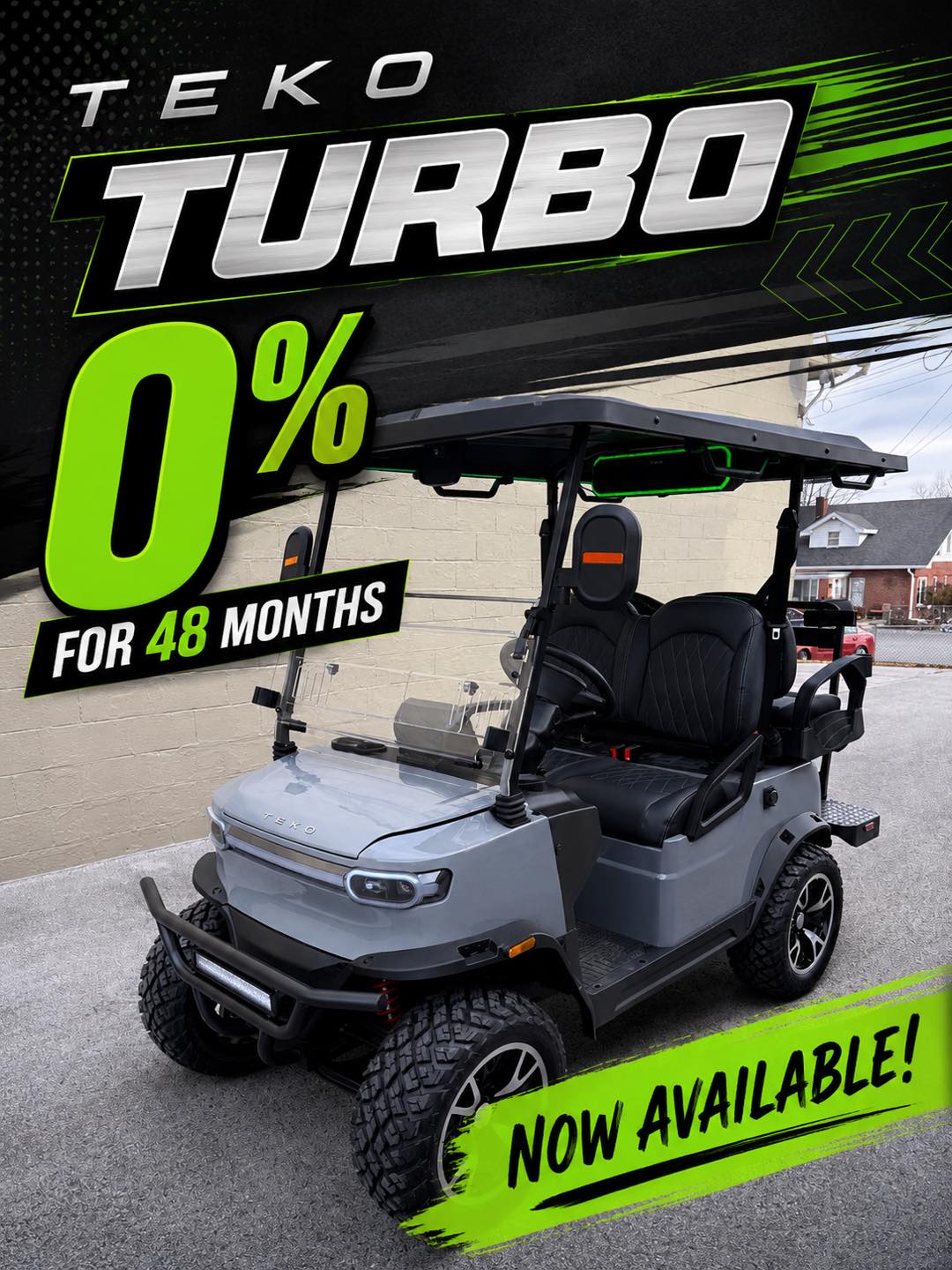 0% financing for 48 months on Teko carts