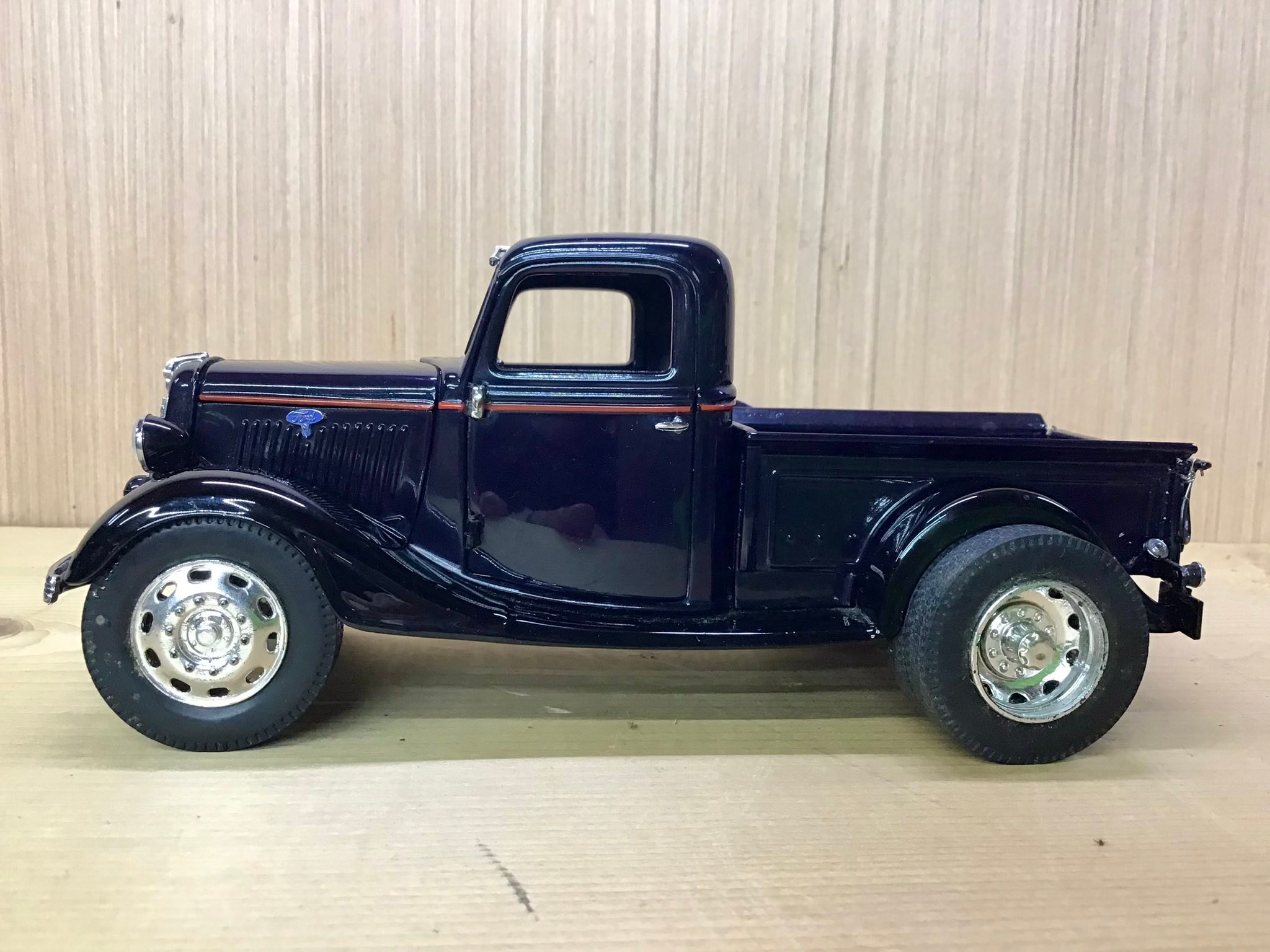 Danbury Mint 1935 Ford V8 Pickup sitting on some 24” Alcoa semi