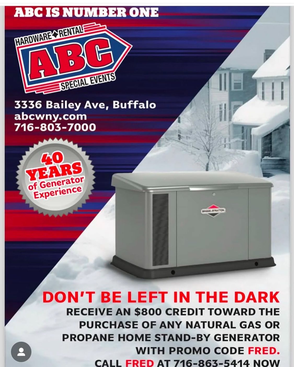 ABC - Call Fred 716-863-5414 | Facebook