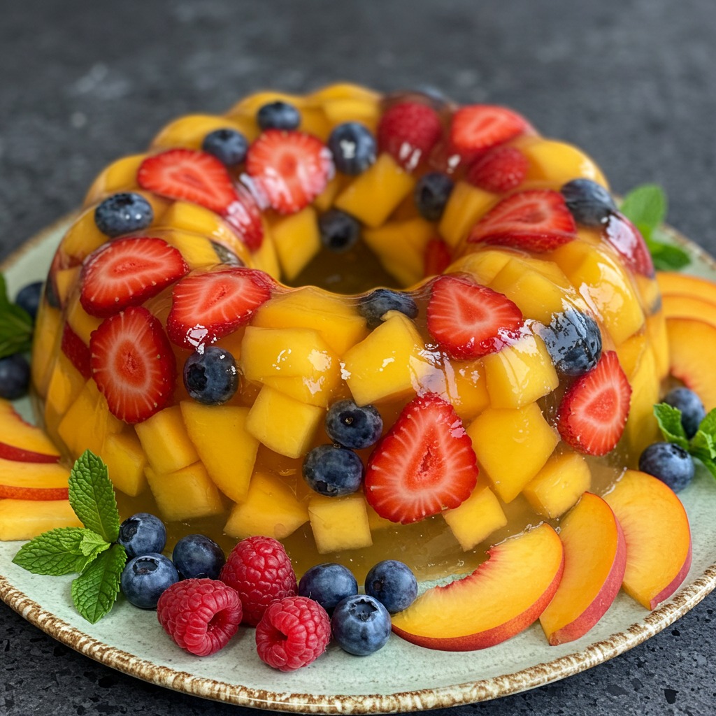 Recetas - Gelatina rellena de frutas . Ingredientes: 3 paquetes de ...