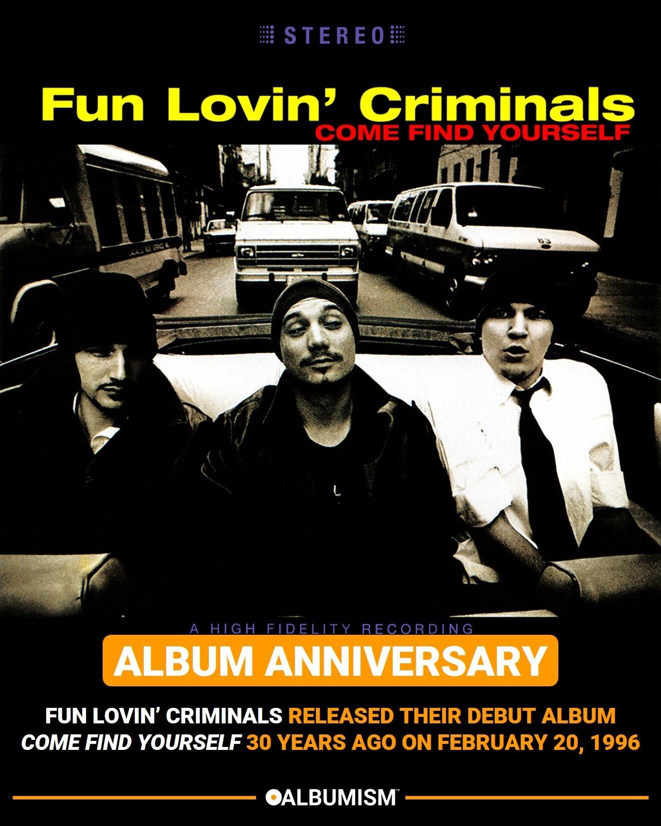 Happy 30th Anniversary to Fun Lovin' Criminals' debut album 'Come