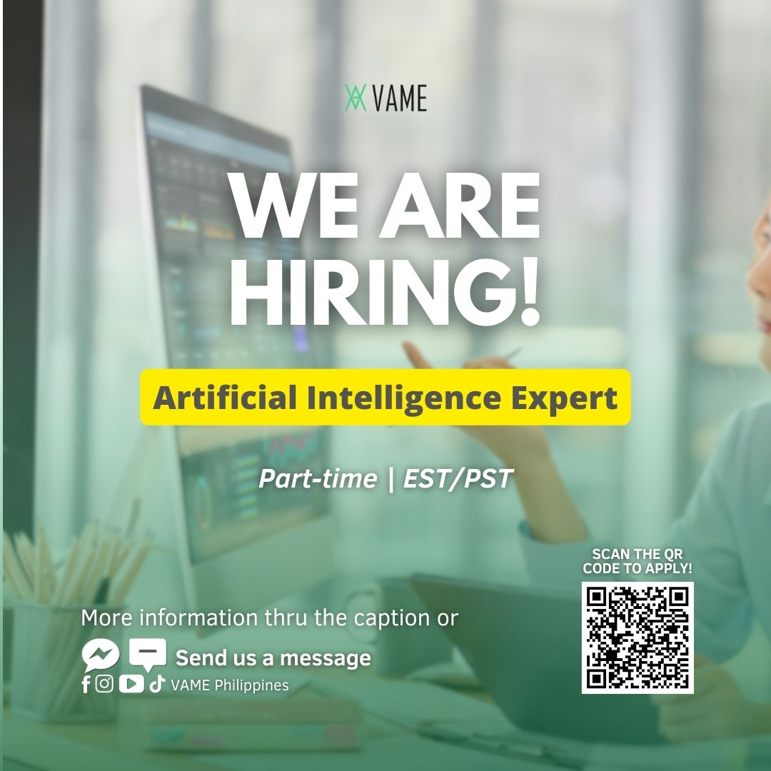 VAme - 🚀 We're Hiring: Artificial Intelligence Expert (Part-Time, EST ...