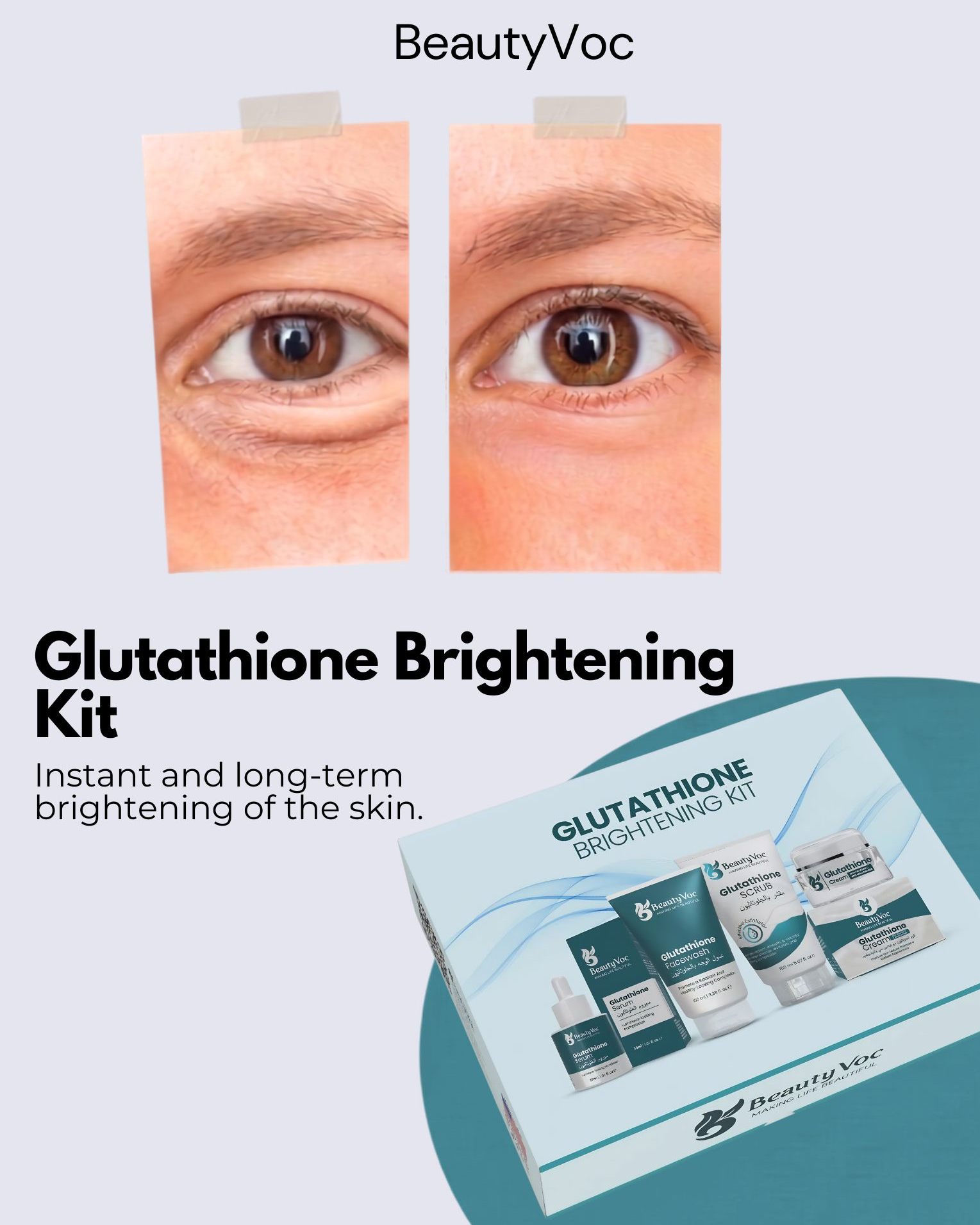 Beautyvoc Glutathione Brightening Kit for a consistent glow