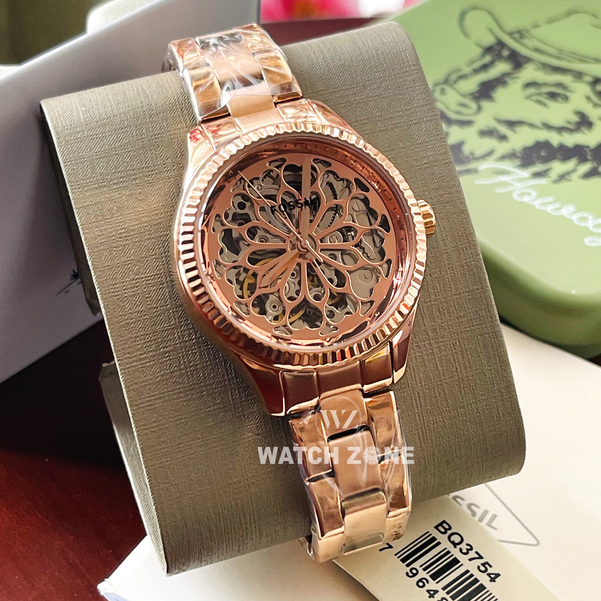 Watch - Fossil Rose-Gold Skeleton Automatic Watch for Her. Model 