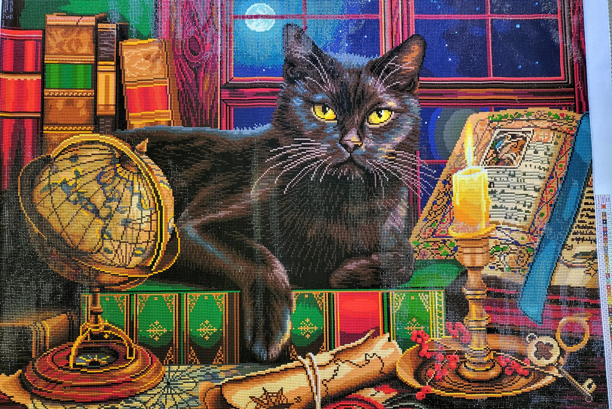 Starting Diamond Painting's Black Cat by Candle Light