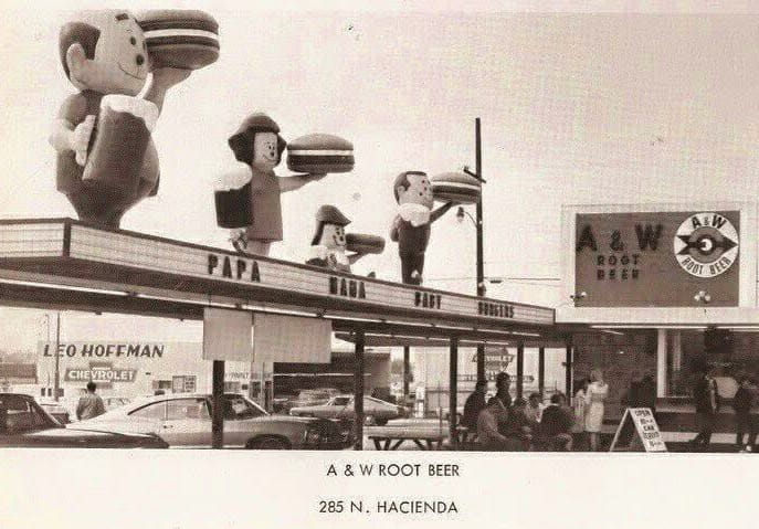 A&W Root Beer 285 N Hacienda Blvd City of Industry. 1960s