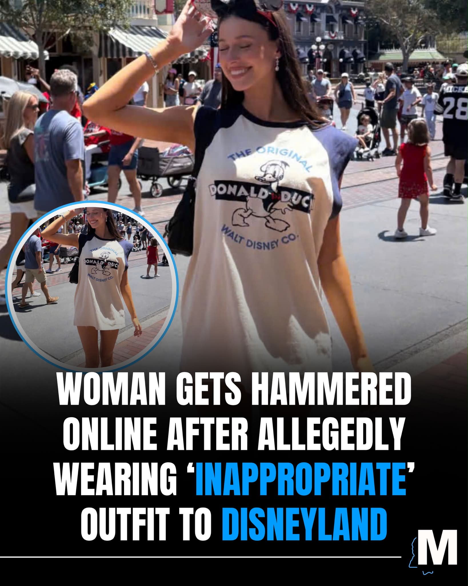 A woman is drawing mixed reactions online after photos of her outfit at Disneyland in California went viral, with some claiming her shorts were too revealing for a family-friendly theme park. Disneyland's
