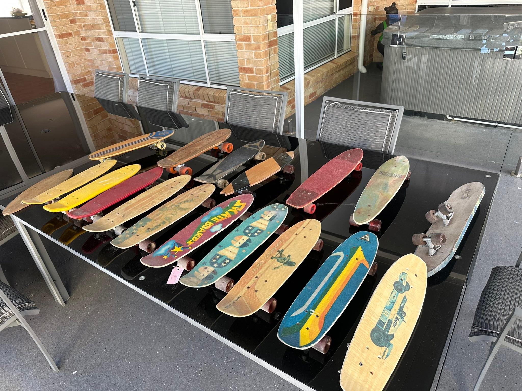 Vintage skateboard collection storage