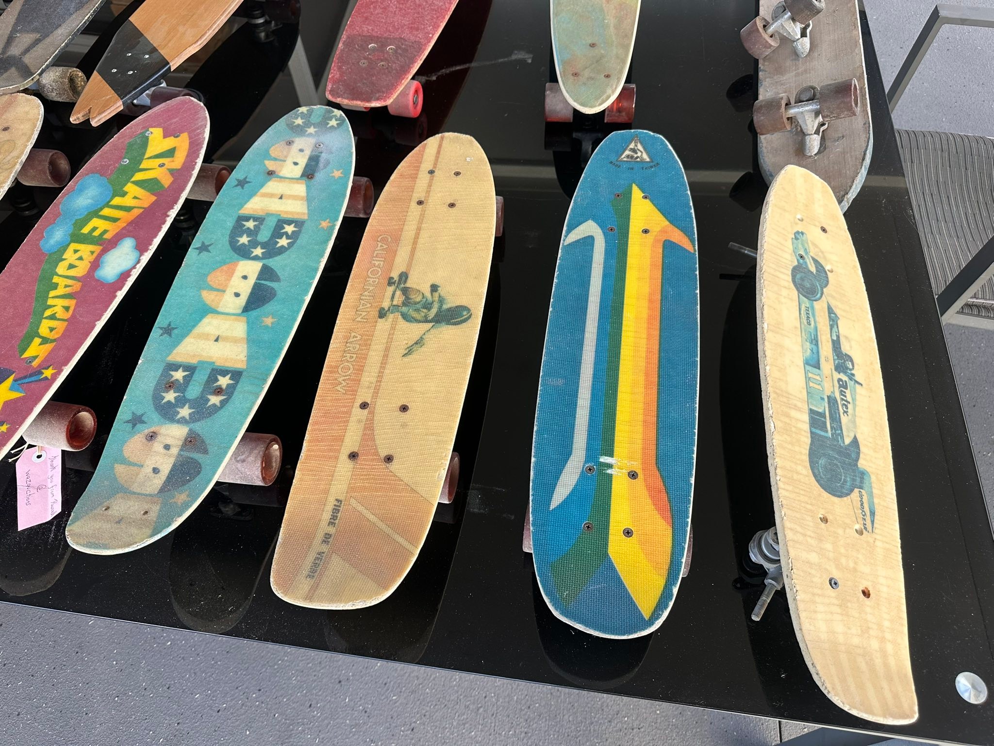 Vintage skateboard collection storage