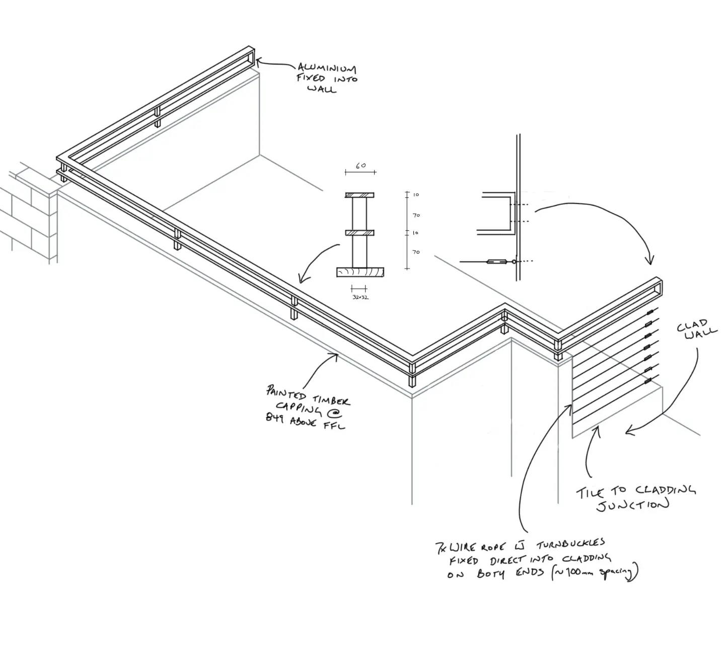 Ironbark - Sketching out details of a balustrade for the fabricator to ...