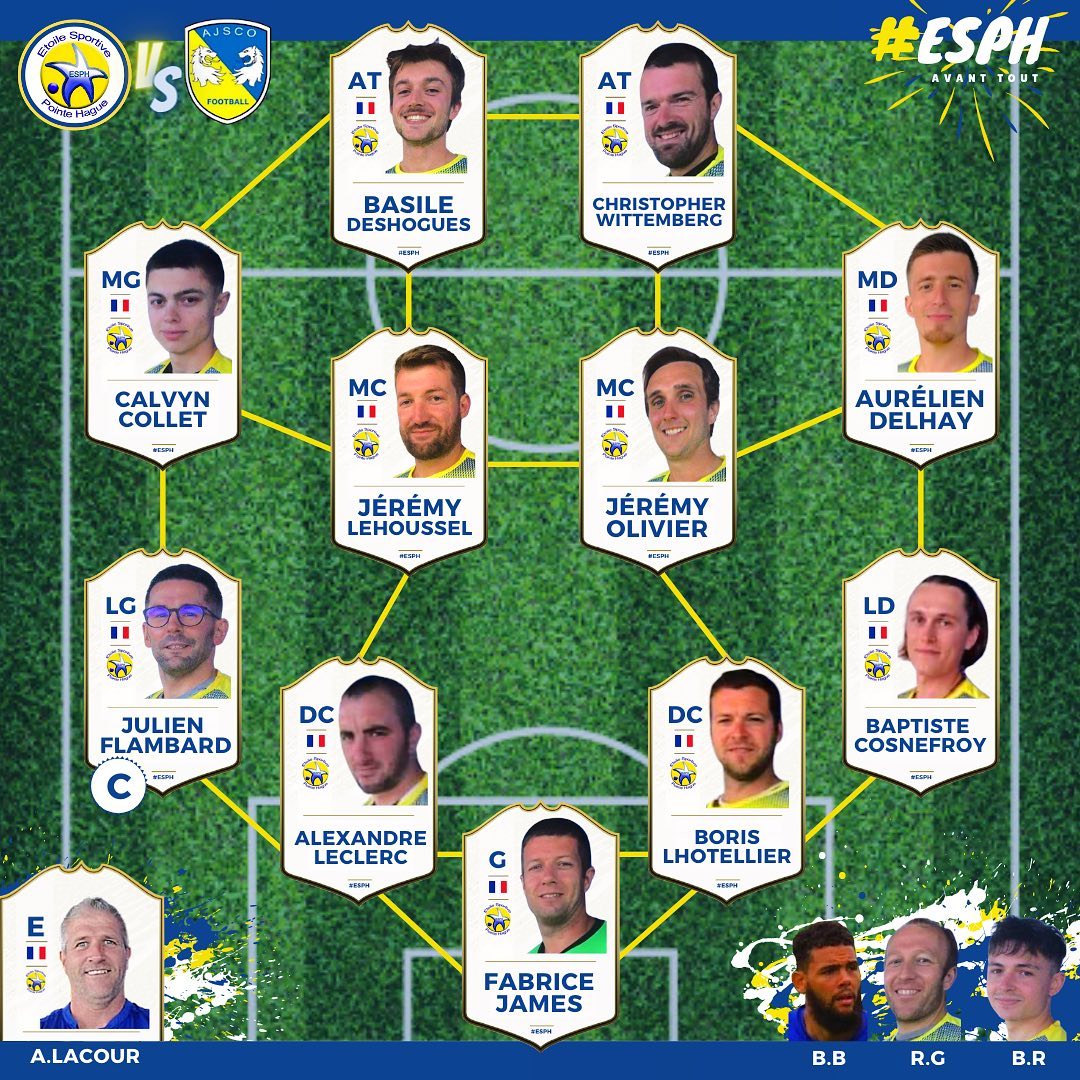 ES POINTE HAGUE - 📃 ️Voici la composition d’équipe pour le match de ce ...