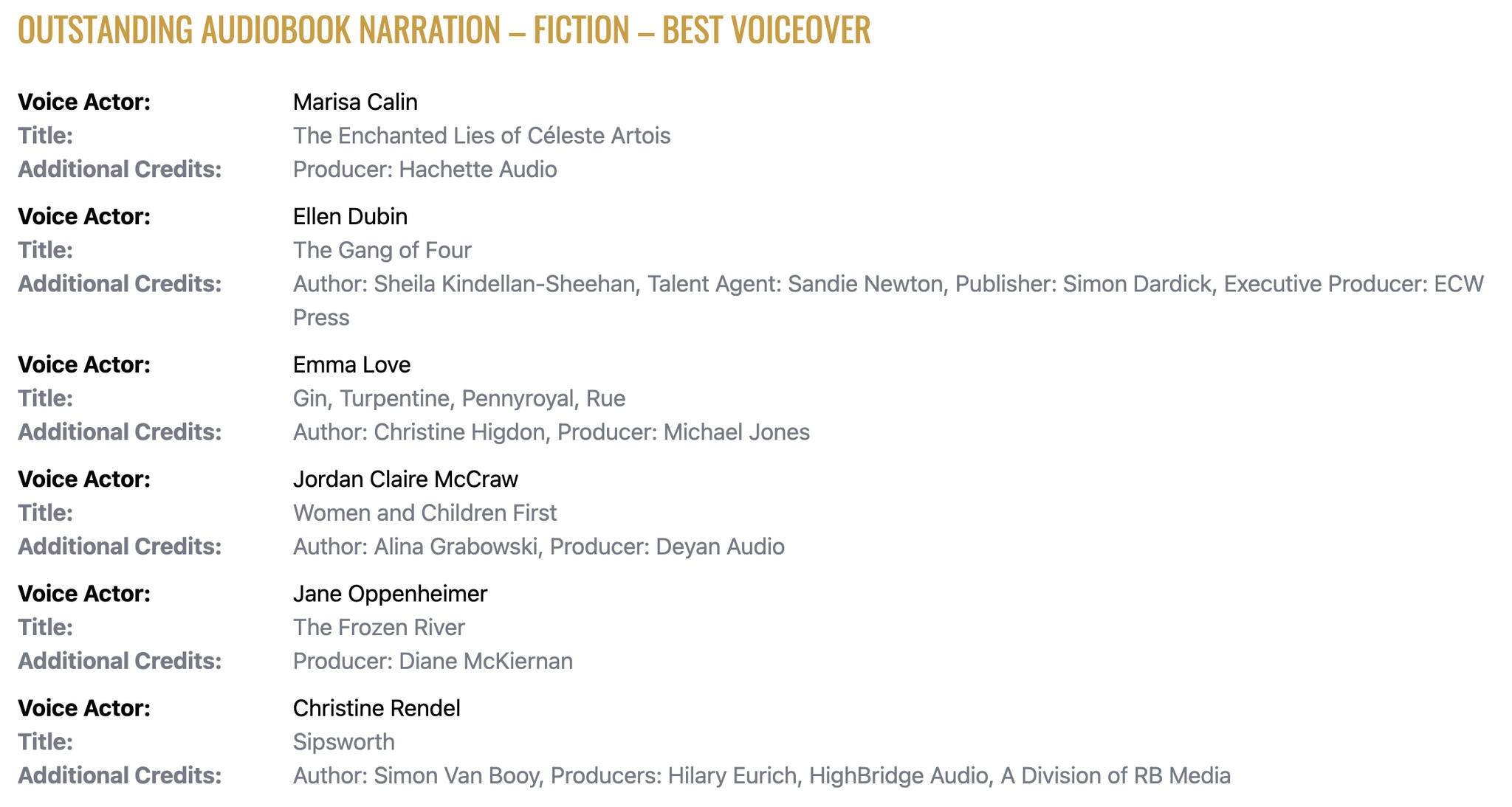 Christine Rendel Audiobook Narrator