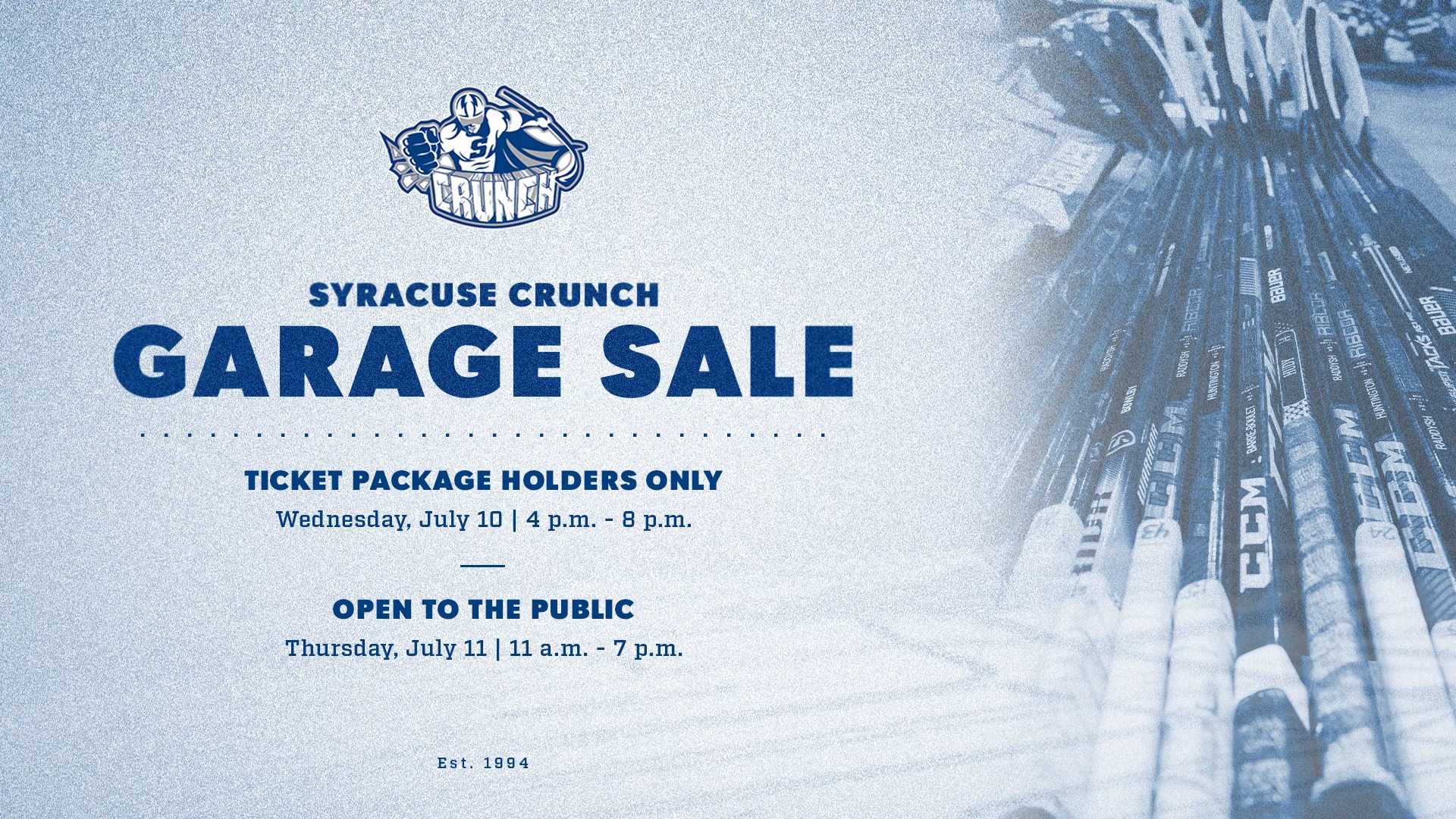 Mark your calendars – our annual Garage Sale is back! Crunch