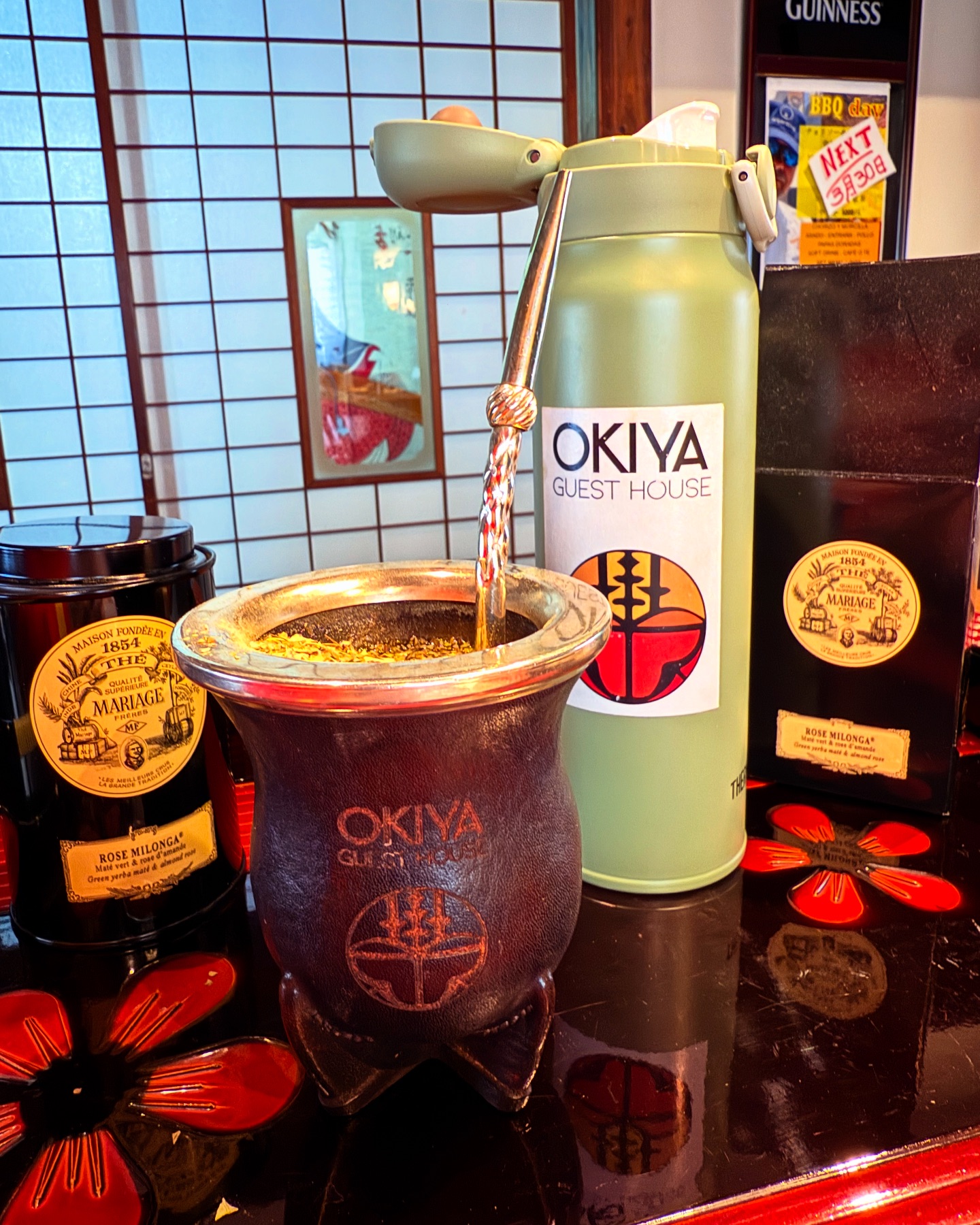今日のマテ茶はフレンチタッチ🇫🇷🧉 ROSE MILONGA, マテ茶🌿とバラ