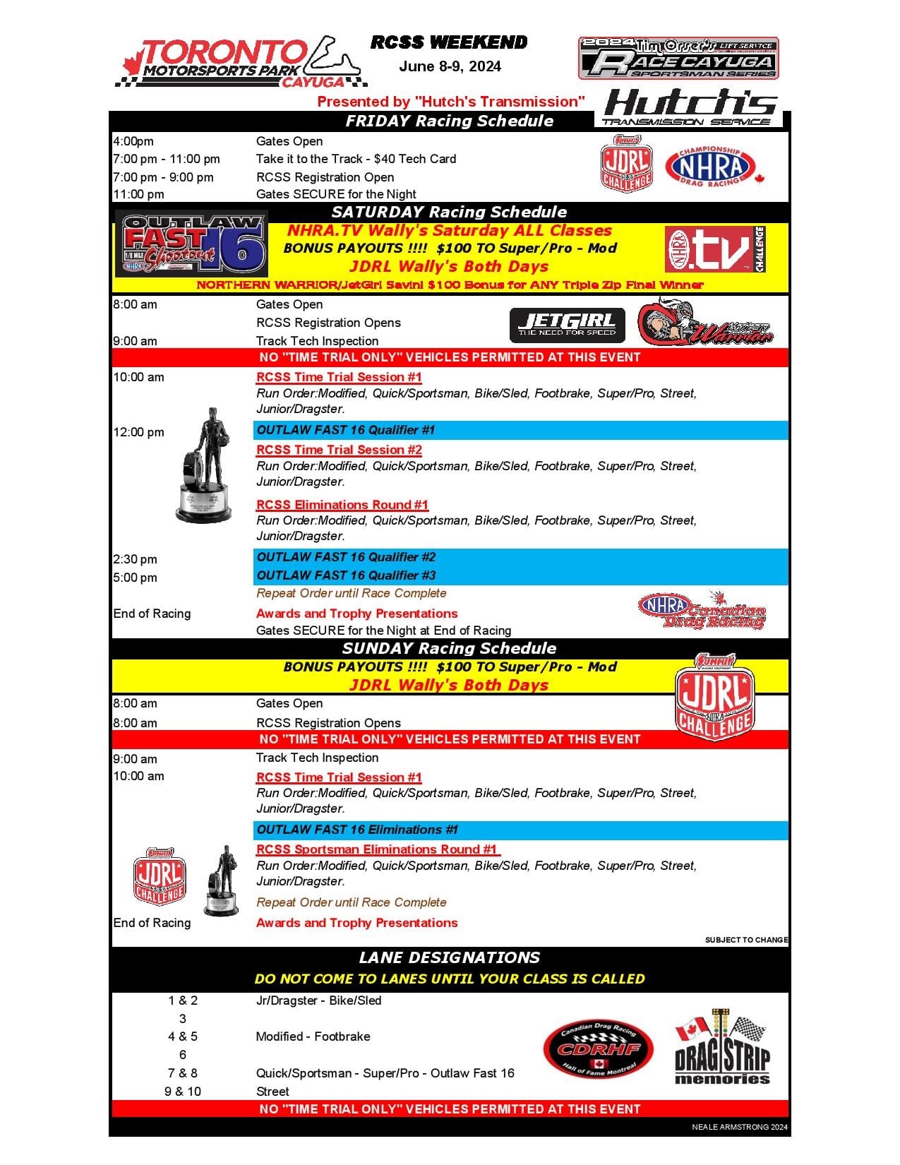 Race - This weekends schedule. Parking map will be put out tomorrow ...