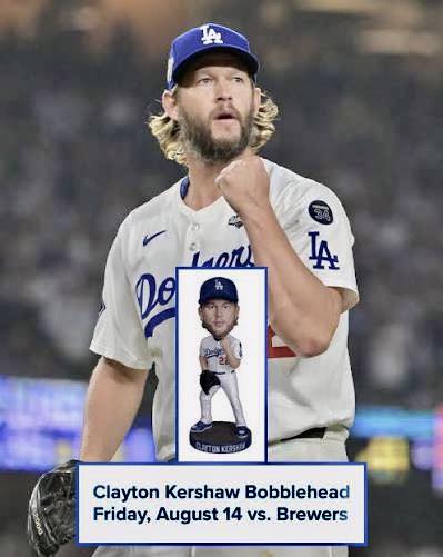 Clayton Kershaw ボブルヘッド Los Angeles8/14 Dodgers' Clayton Kershaw Bobblehead Giveaway Night August 14th