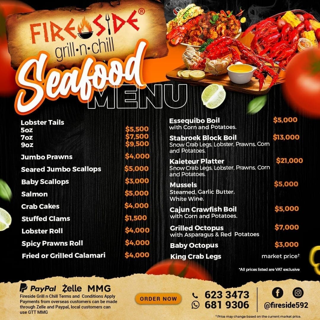 FireSide Grill - FIRESIDE ULTIMATE SEAFOOD MENU AVAILABLE...
