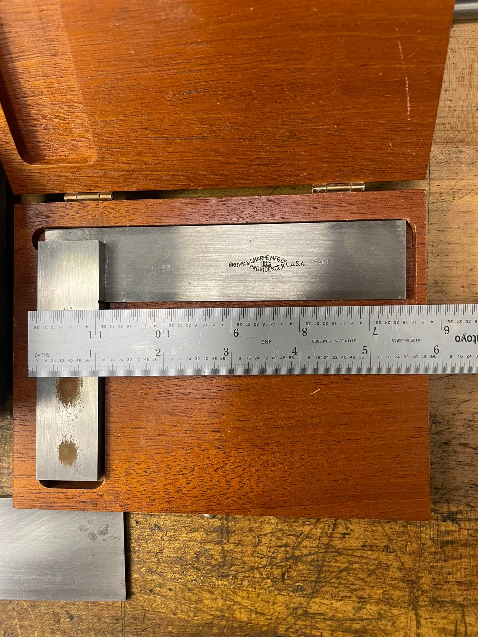 SENRISE Engineers Square Set – Durable Steel Right Angle Ruler With Storage Box