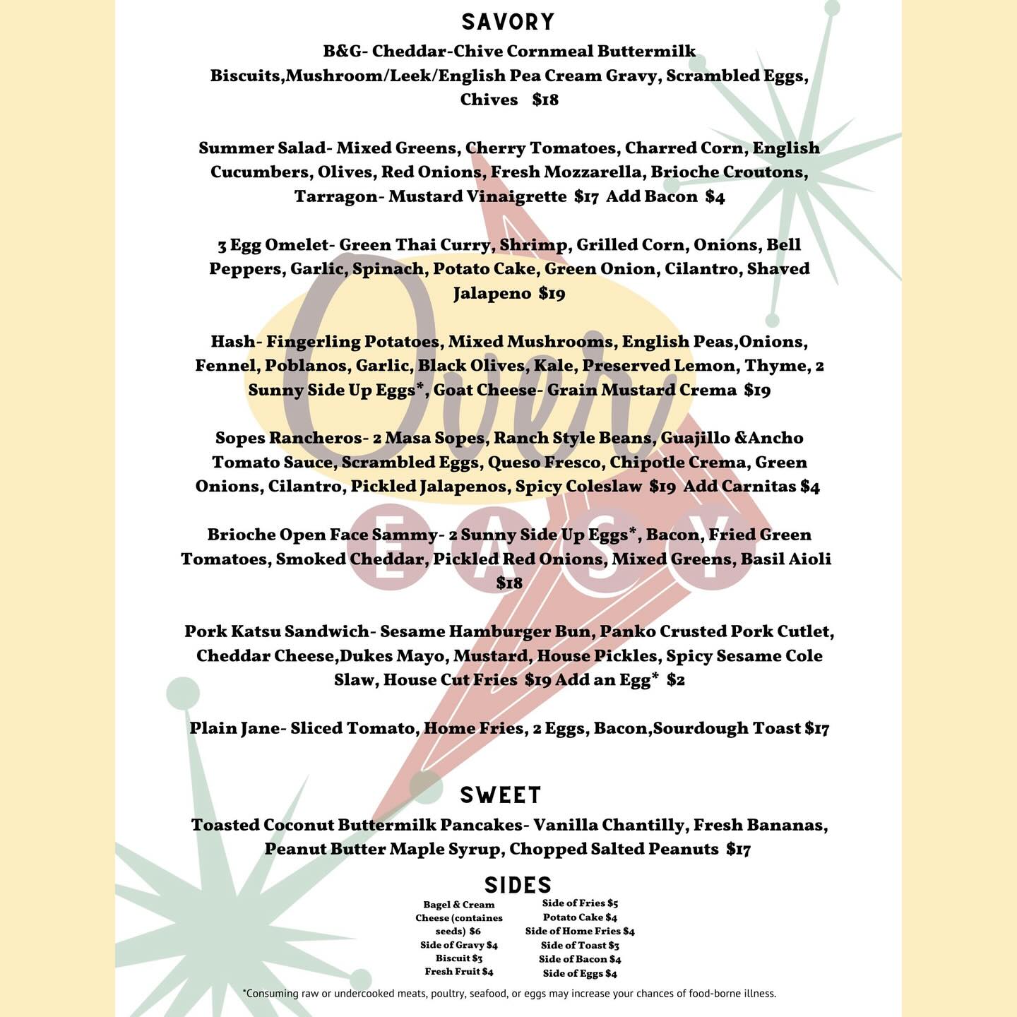 Over Easy - Happy Tuesday! Take a peek at this weeks new...
