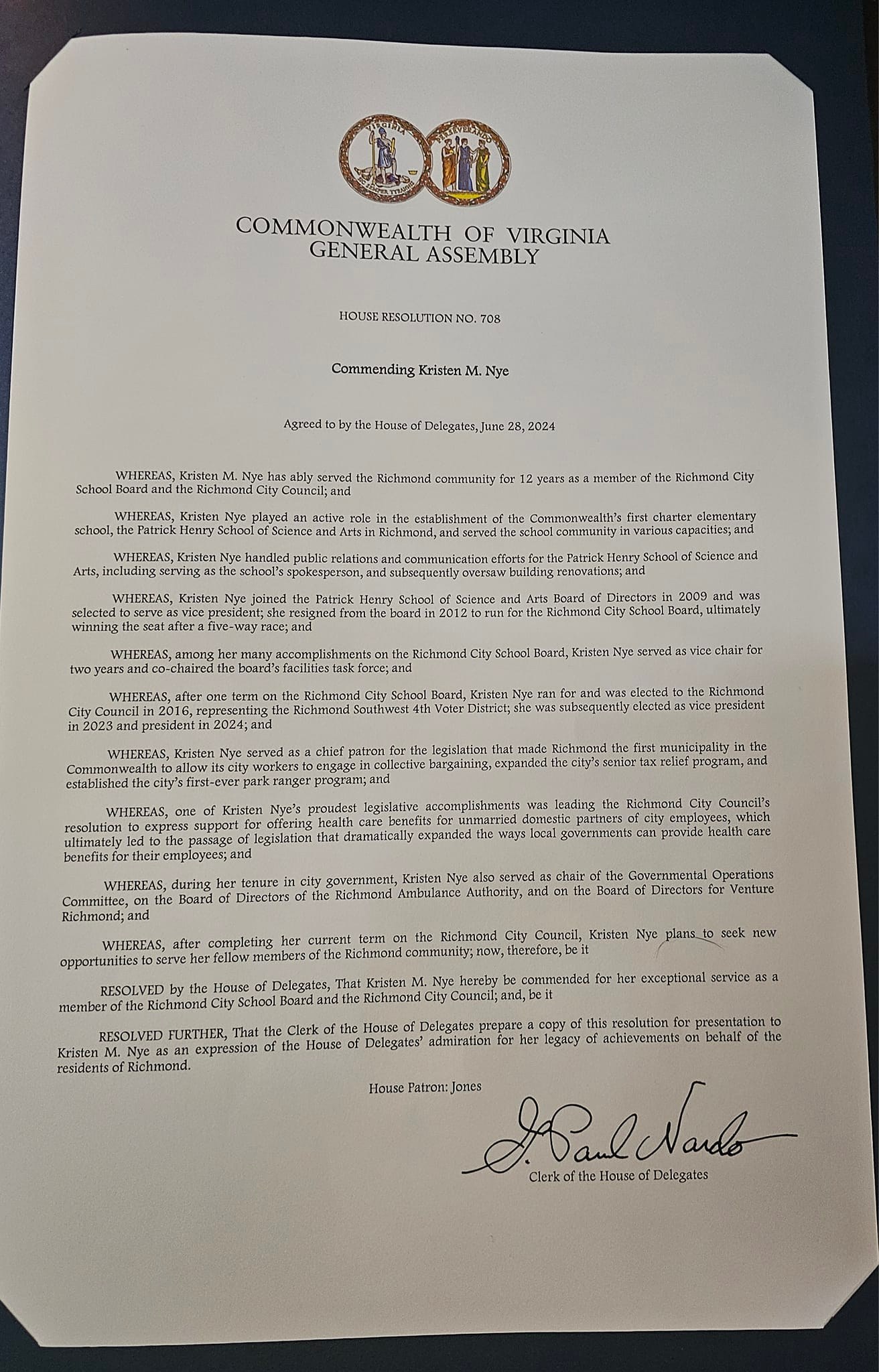 Kristen - VOTER PRECINCT NEWS: ORD. 2019-010 has been introduced which ...