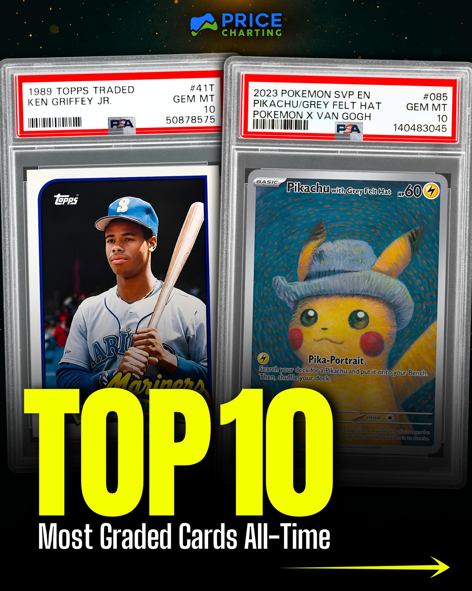 Top 10 most graded cards of all time