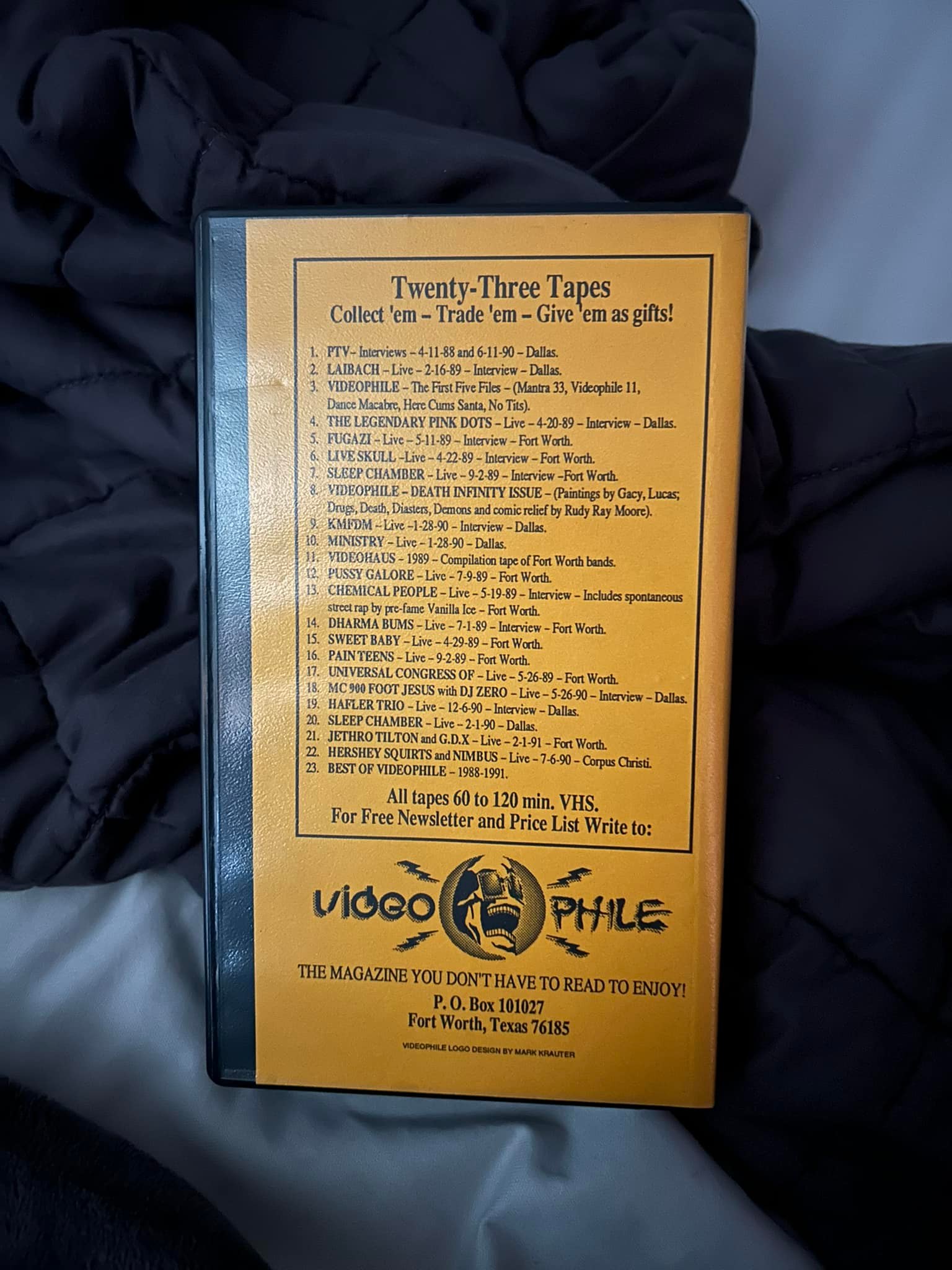 Videophile Ministry VHS from 1990 show