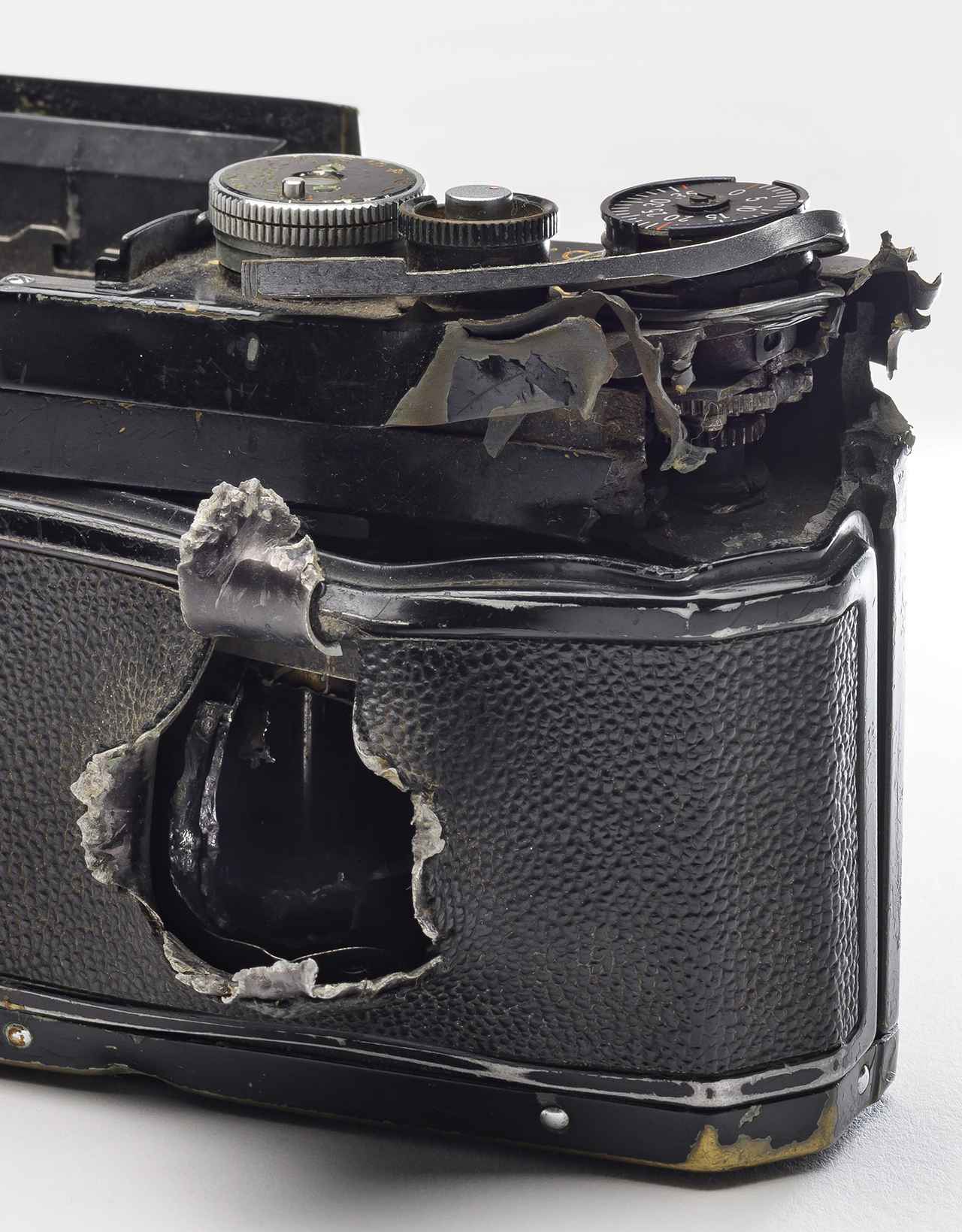 Nikon F camera that saved Taizo Ichinose's life in Vietnam War