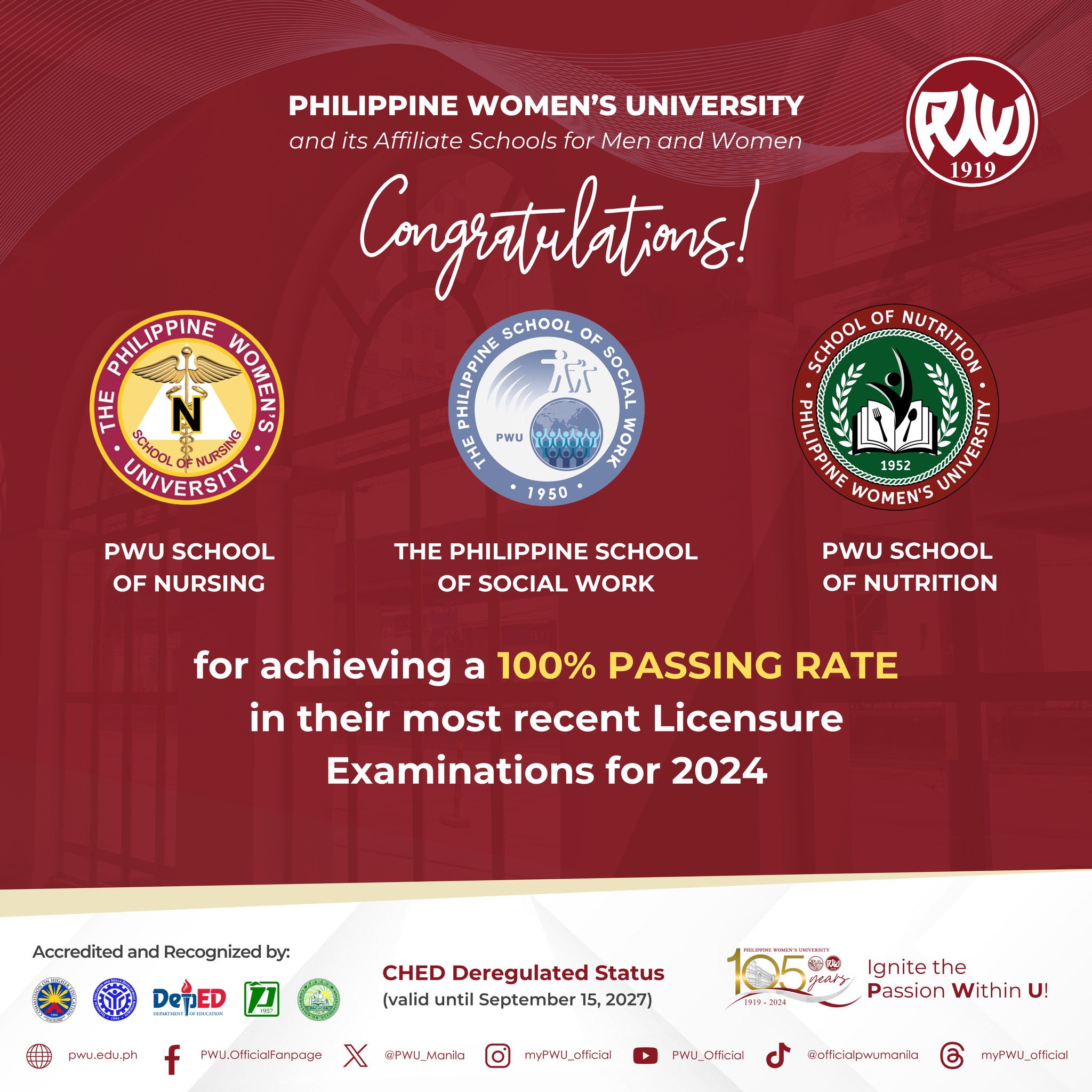 👏🏻 Congratulations... - Philippine Women's University - PWU