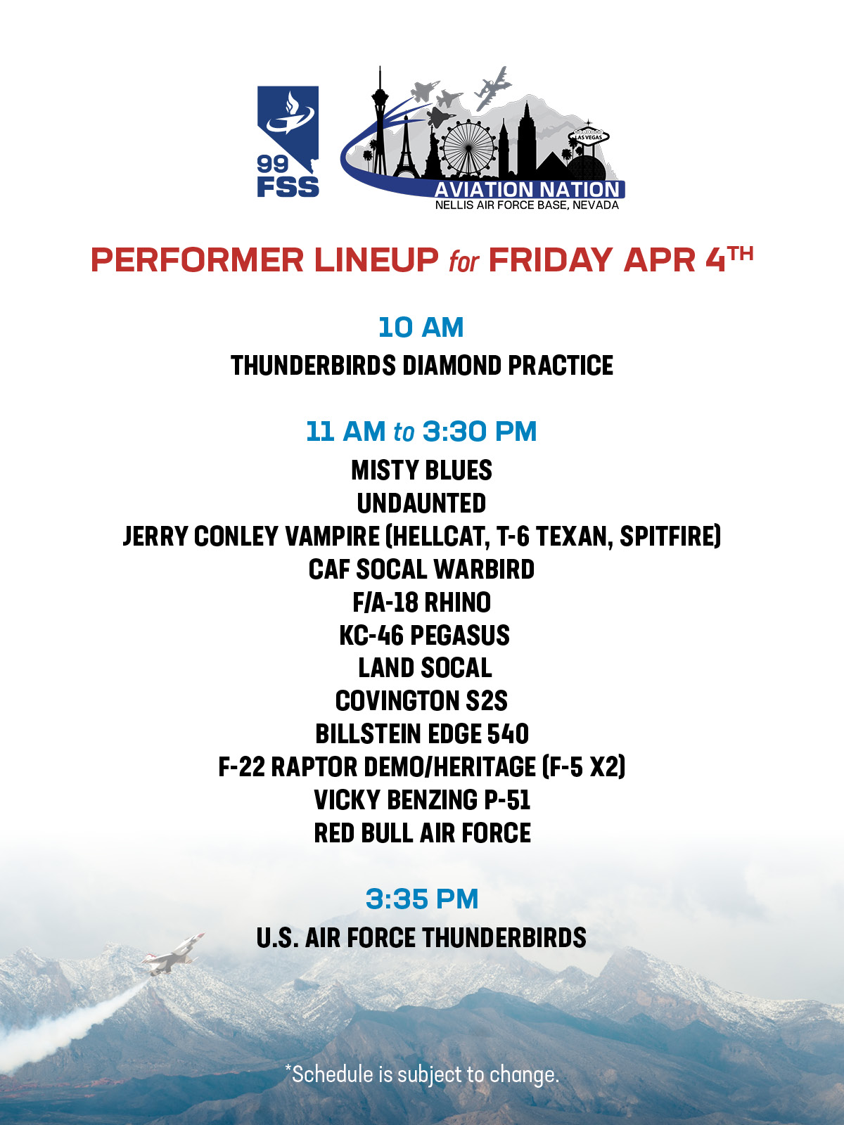 Nellis - Ready for Aviation Nation weekend? Here’s the lineup for ...
