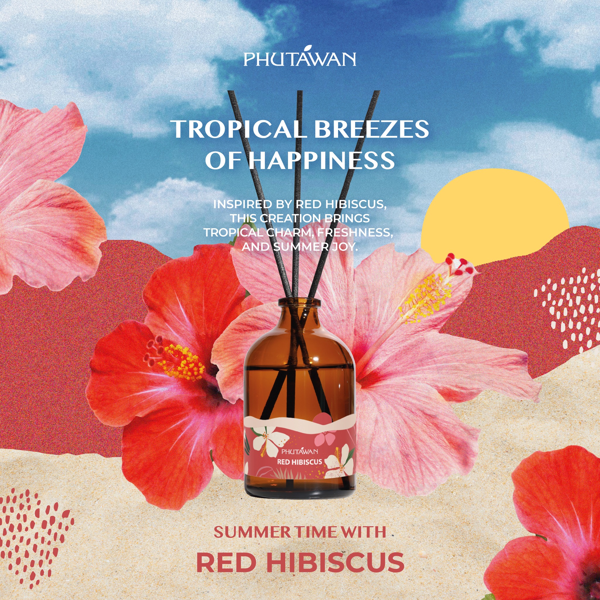 Phutawan Shop - RED HIBISCUS :REED DIFFUSER FOR Season ....