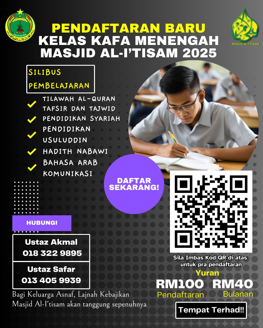 PENDAFTARAN KELAS KAFA MENENGAH... - Masjid Al-I'tisam | Facebook