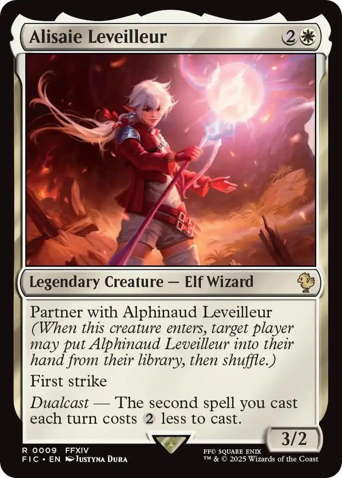 final fantasy mtg partner cards Commander Deck Tifa Lockhart 100 Magic EDH  Moonveil Games target player may put Alphinaud Leveilleur into their hand from their library FF MTG promo cards are