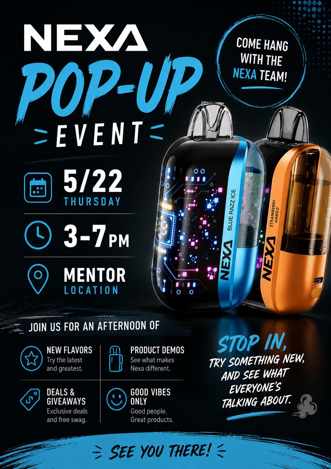 venmo vape flavors Nexa pop-up event at Planet of the Vapes Mentor Flavor:Apple Lost Mary OS5000 Luster no nic