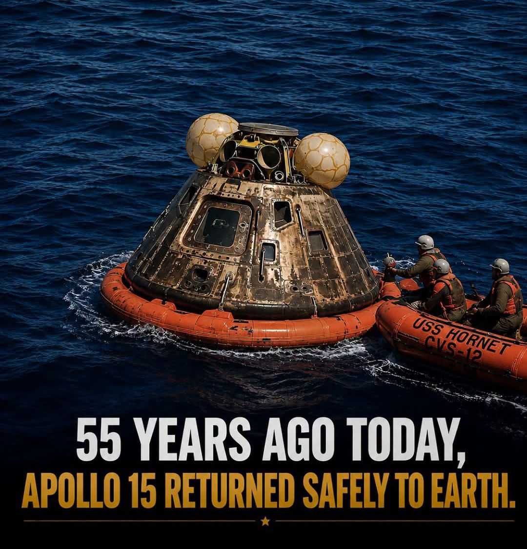 Apollo XV returns to Earth on August 7, 1971