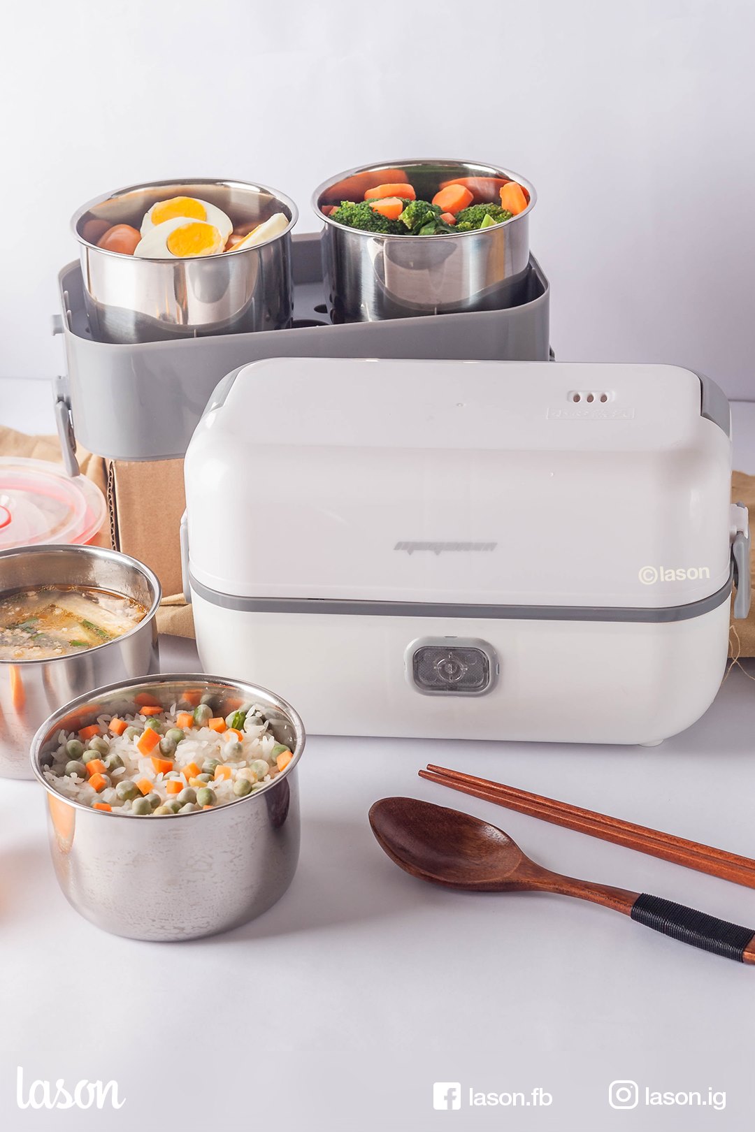 Lason - Hộp cơm cắm điện - 2 tầng 4 khay. Có khả năng làm... | Facebook