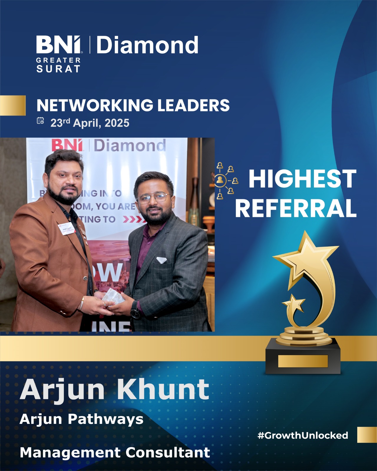 BNI - Power of Referrals, Power of Growth! Congratulations to Arjun ...