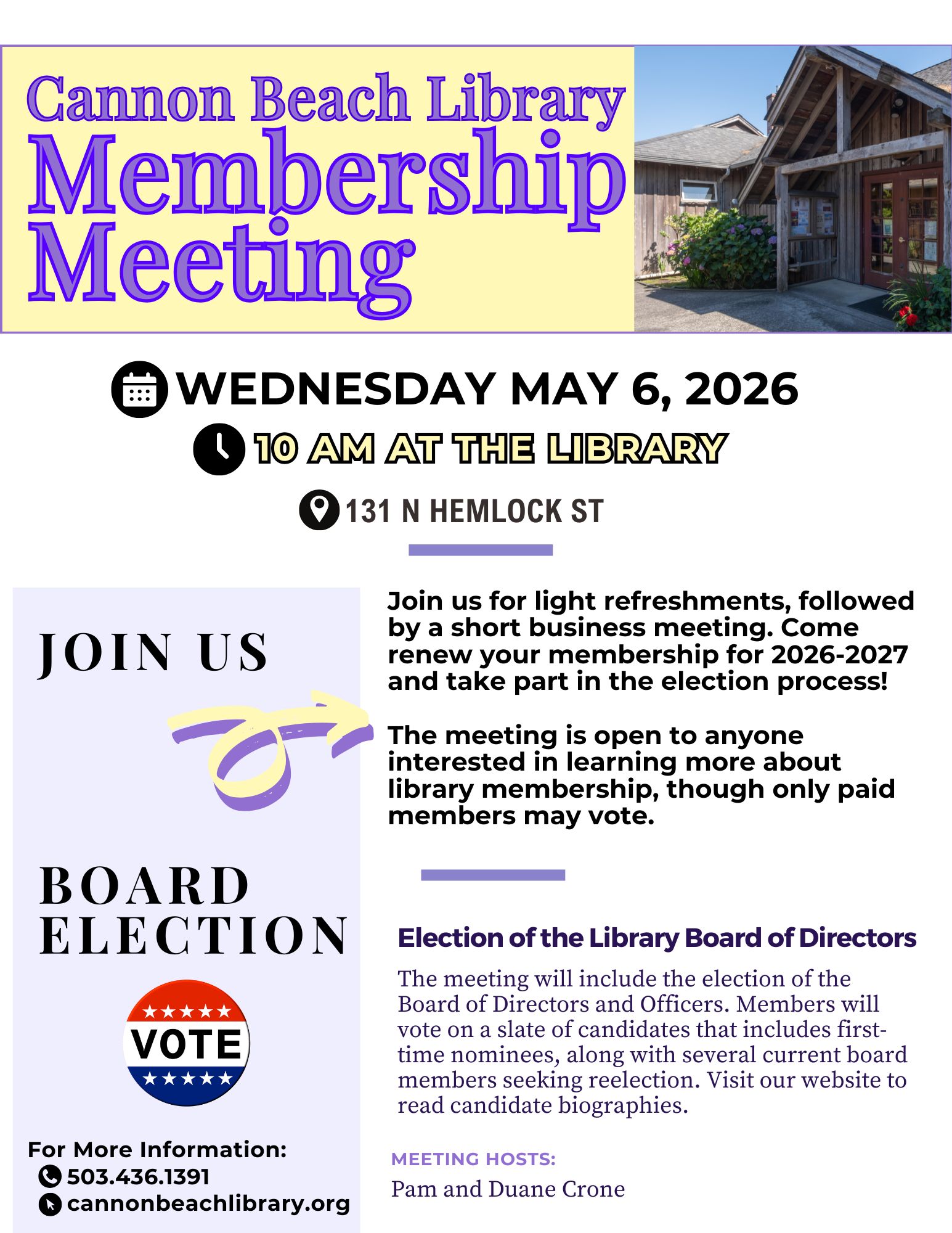 Annual Library Membership Meeting & Election