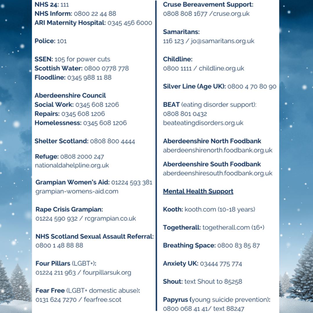 CFINE - ☎️ ABERDEENSHIRE SUPPORT FOR THE FESTIVE SEASON ☎️ We know the ...