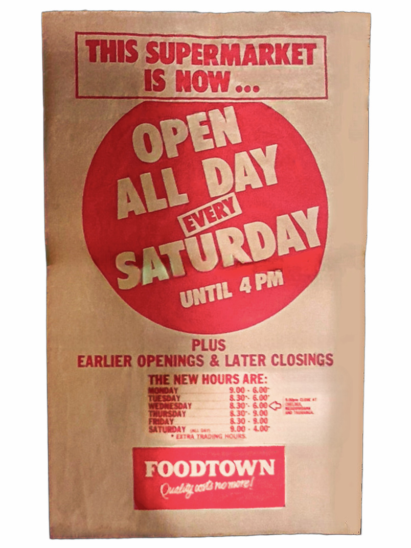 Foodtown - Printed on a brown paper Foodtown shopping bag - law changes ...