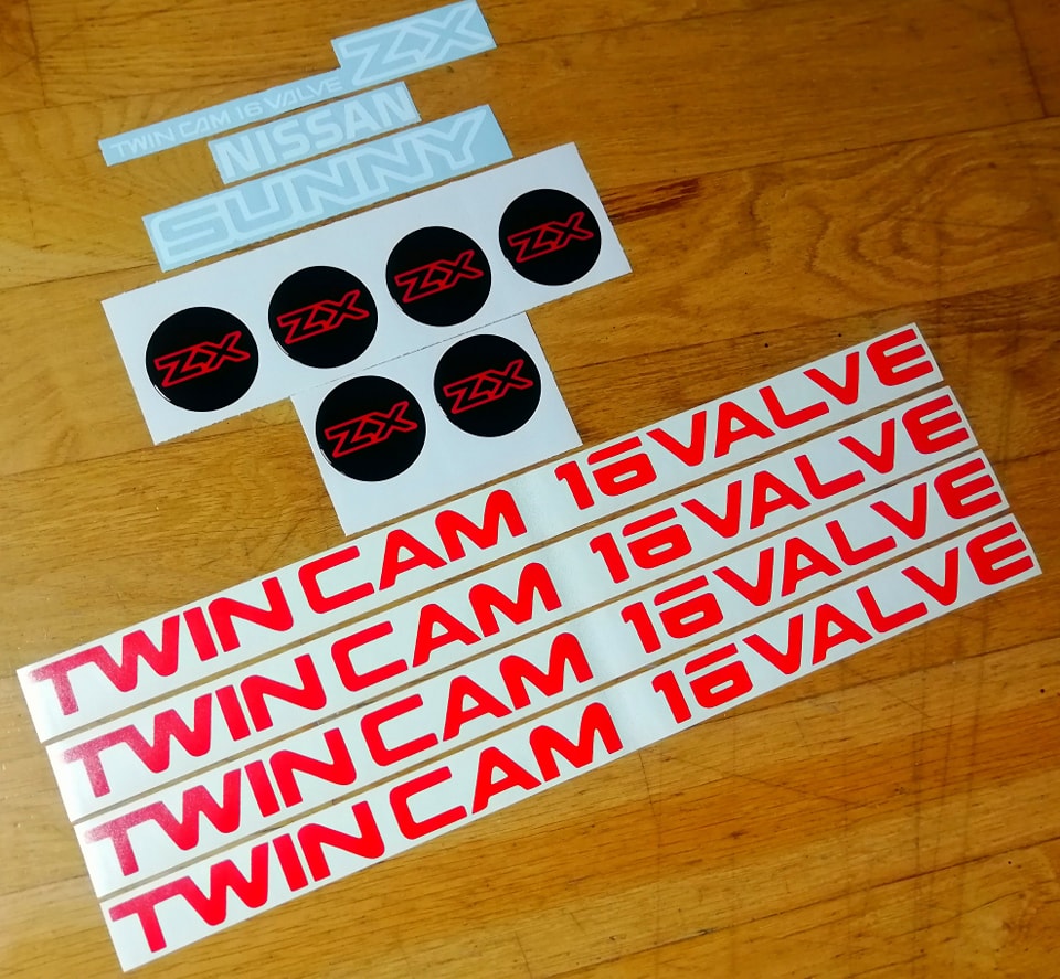 ⭐️NISSAN SUNNY and TWIN CAM 16 VALVE rear replacement decals