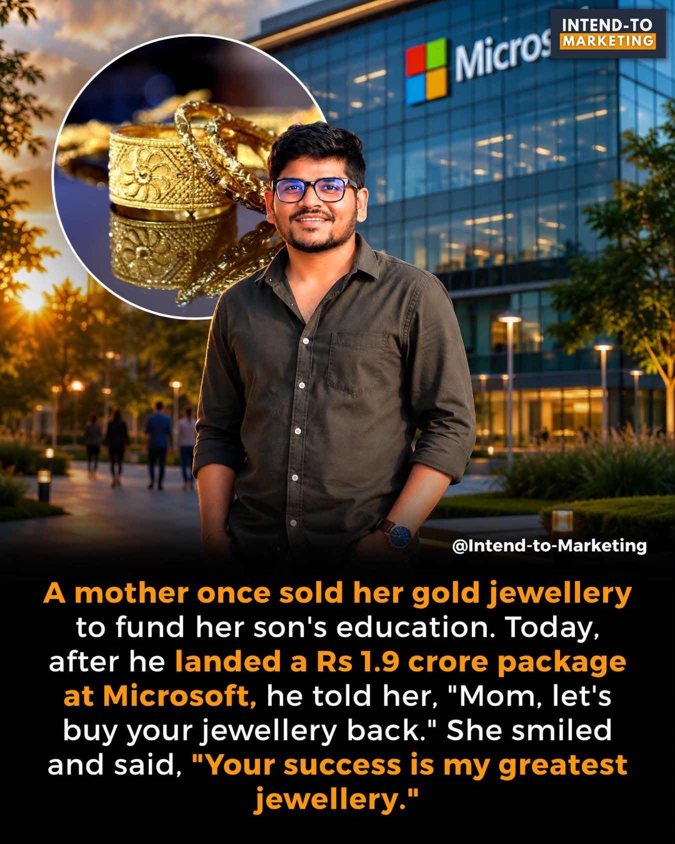 デッドツリーズ His mother's gold bangles helped pay for his BCA education. The