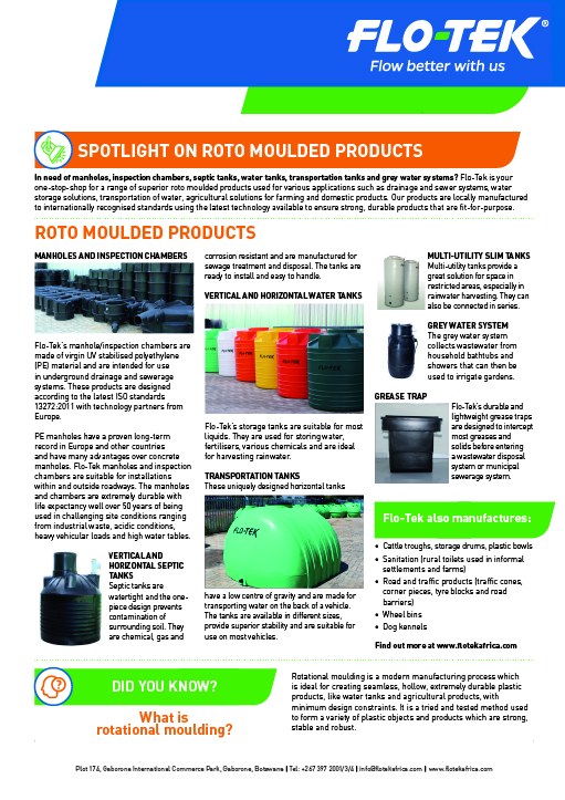 Flotek Botswana - SPOTLIGHT ON ROTO MOULDED PRODUCTS In need of ...