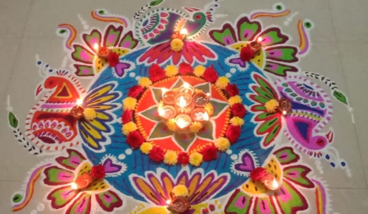 Bhavani's - Cute Baby 👶🍼 Rangoli / Baby Shower Rangoli / Pappa kolam ...