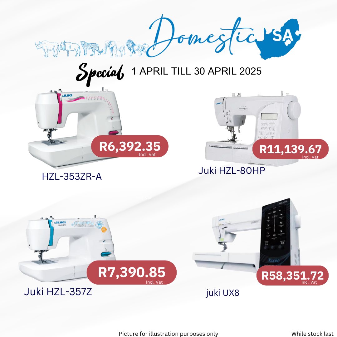 Hop onto these incredible... - Domestic JUKI - South Africa | Facebook