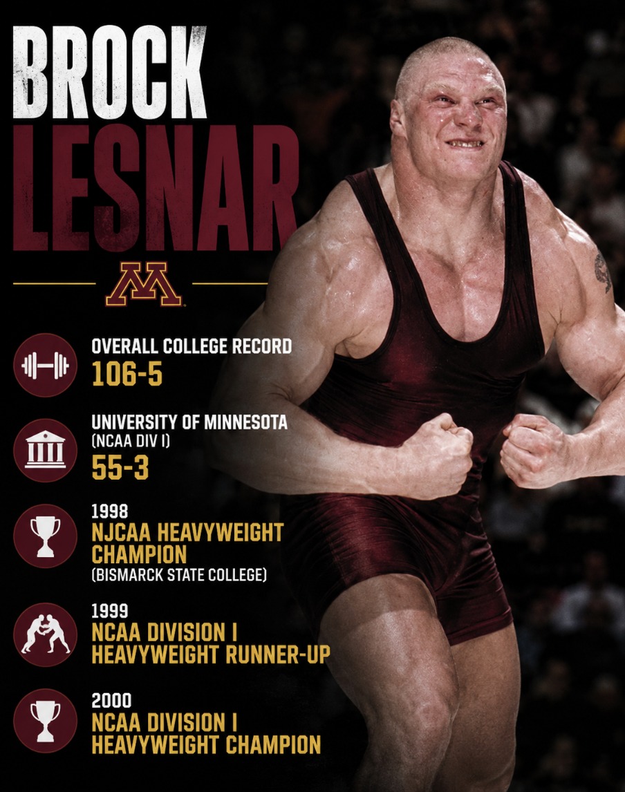 Before becoming a WWE and UFC champion, Brock Lesnar was an elite