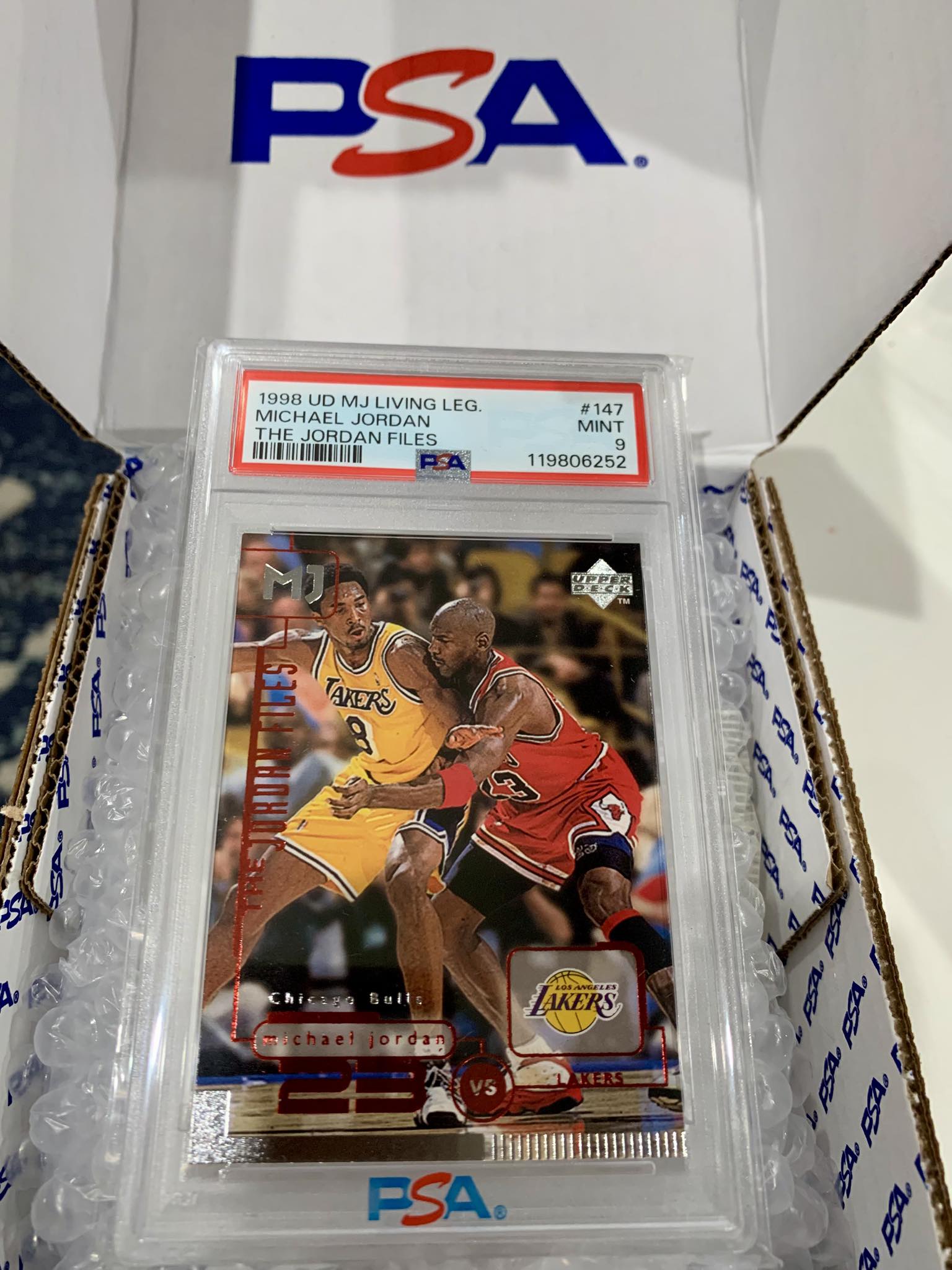 Michael Jordan 1998 Upper Deck Living Legend card graded PSA 9
