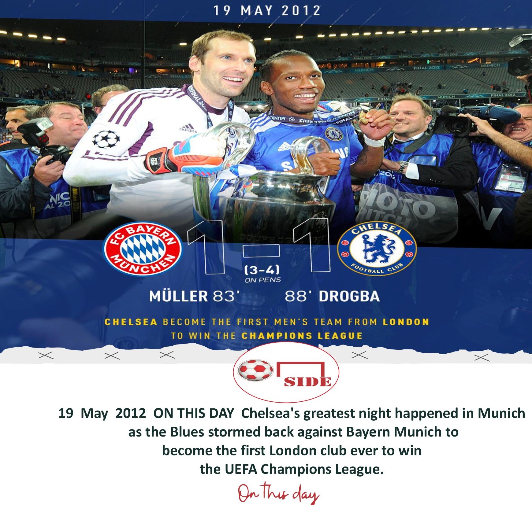 On this day, in 2012, Chelsea won the Champions League final