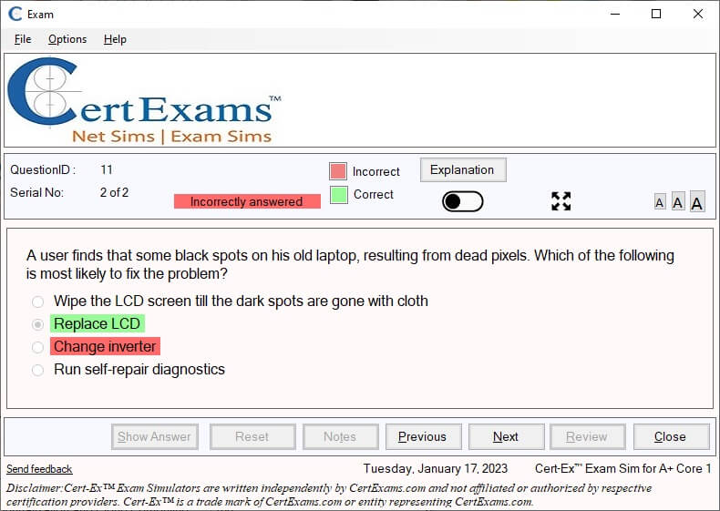 Comptia A+ Exam Simulator