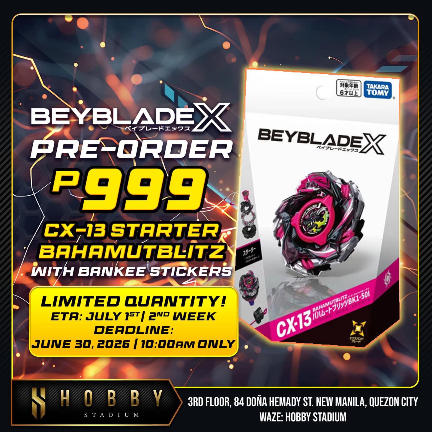 Beyblade X (JP) UX-19 Starter Bullet – Php1,099 CX-13 Starter 