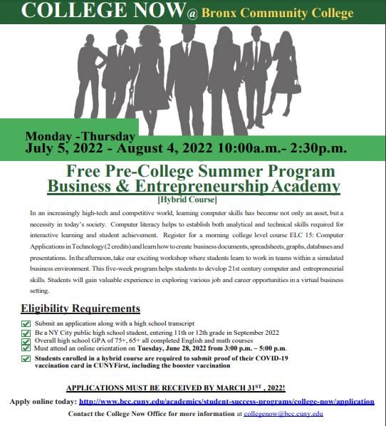 College Now Program Bronx Community College | New York NY